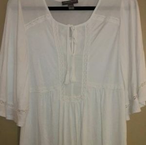 WOMENS SIZE MEDIUM WHITE MATERNITY BLOUSE TOP